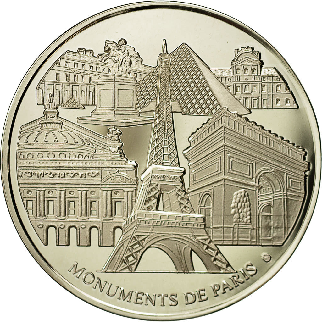 Francja, Medal, Monuments de Paris, Sacré Coeur, Sztuka i Kultura, AU(55-58)