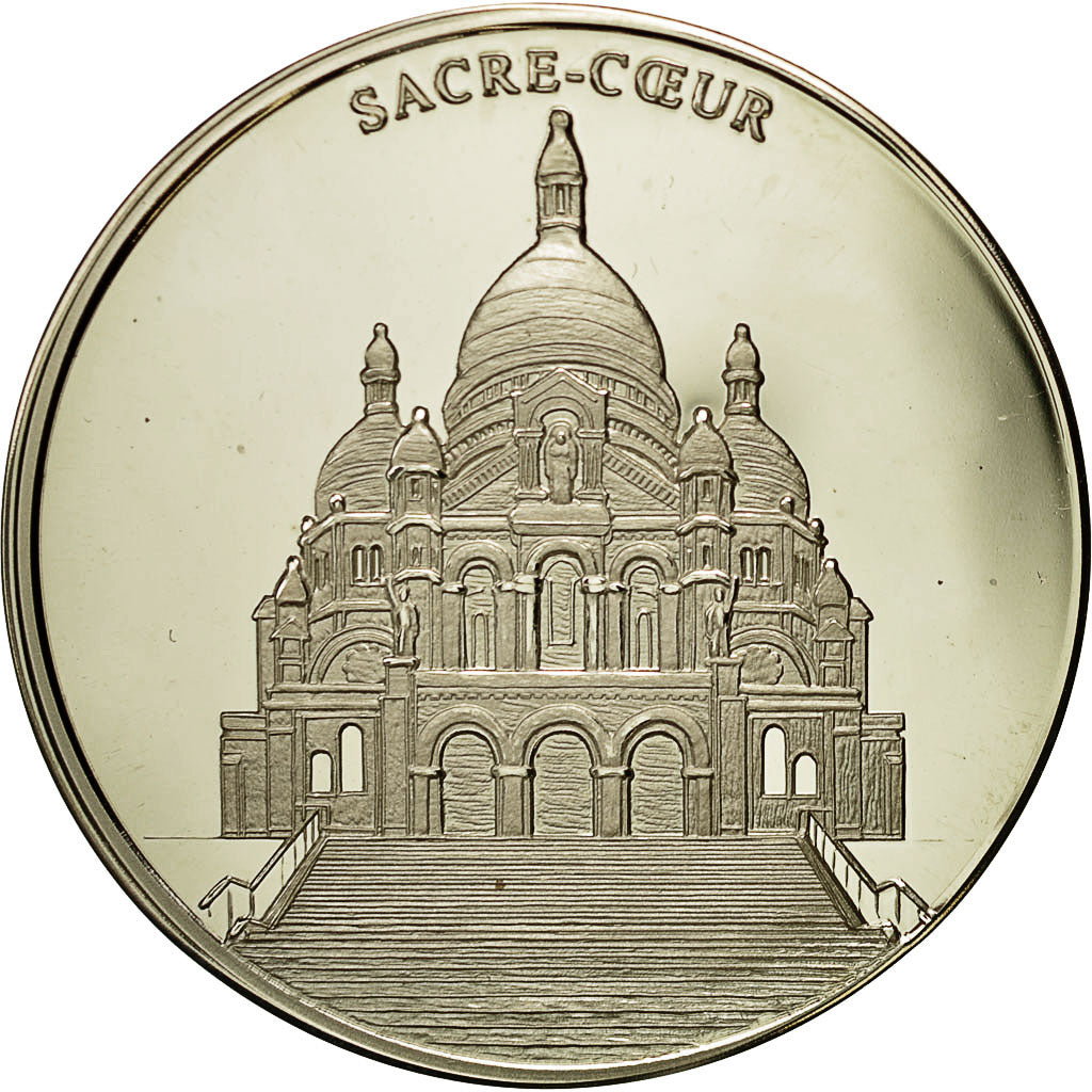 Francja, Medal, Monuments de Paris, Sacré Coeur, Sztuka i Kultura, AU(55-58)