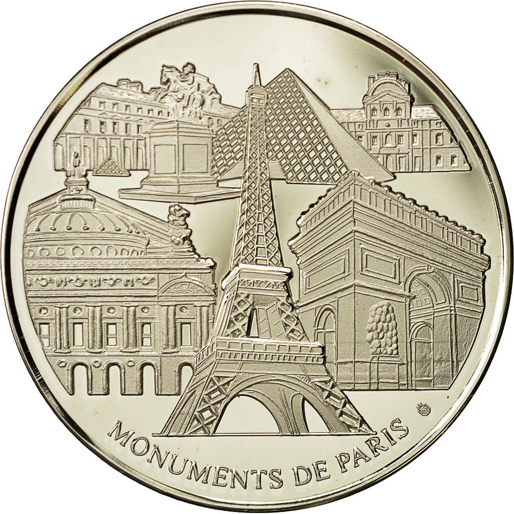 Francja, Medal, Monuments de Paris, Sacré Coeur, Sztuka i Kultura, AU(55-58)