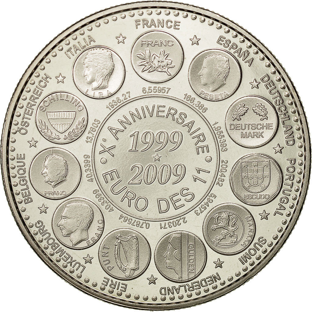 Frankreich, Medal, L'Europe des XXVII Essai, 10ème Anniversaire 1999-2009 EURO