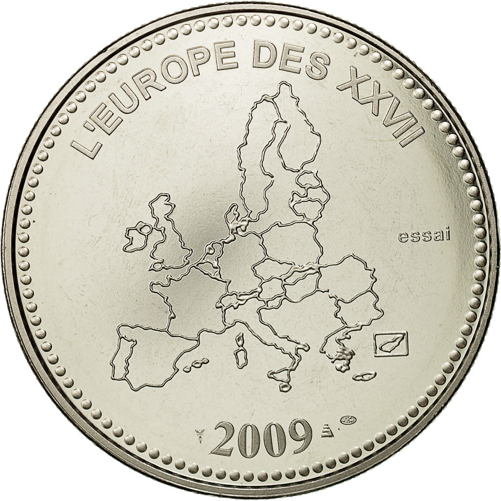 Frankreich, Medal, L'Europe des XXVII Essai, 10ème Anniversaire 1999-2009 EURO