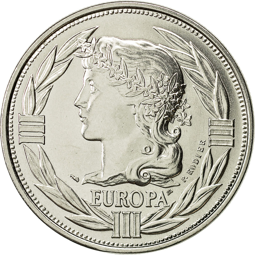 Francja, Medal, Ecu Europa, 1992, MS(63), Miedzionikiel