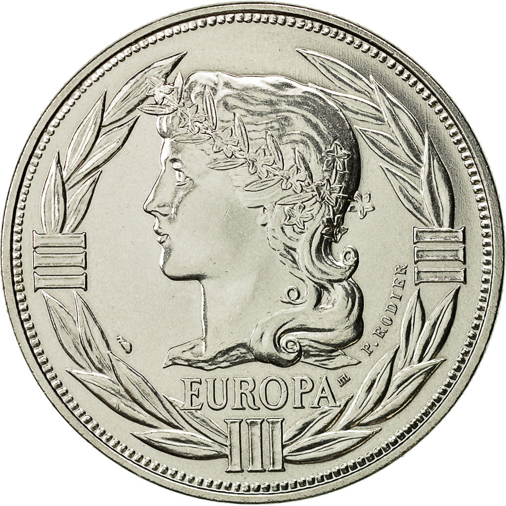Francja, Medal, Ecu Europa, 1985, MS(63), Miedzionikiel
