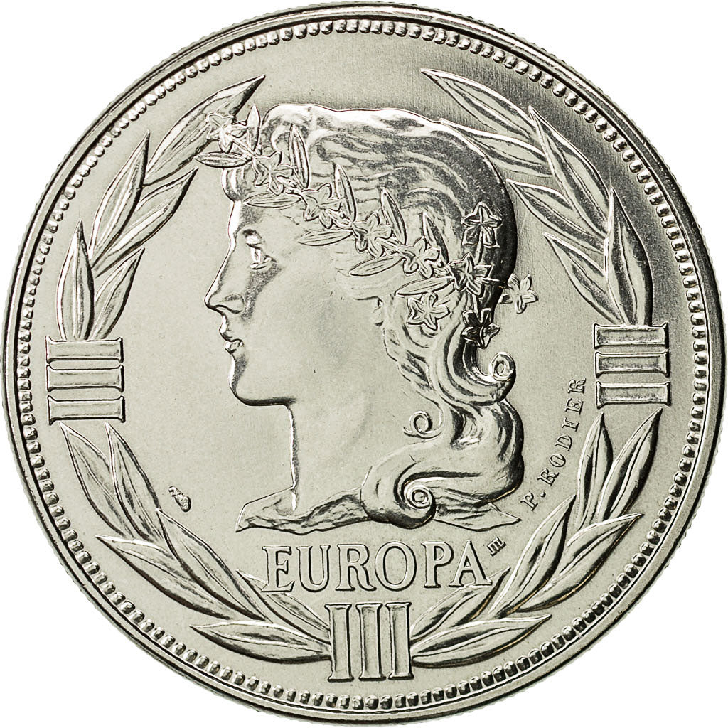 Francja, Medal, Ecu Europa, 1987, MS(63), Miedzionikiel