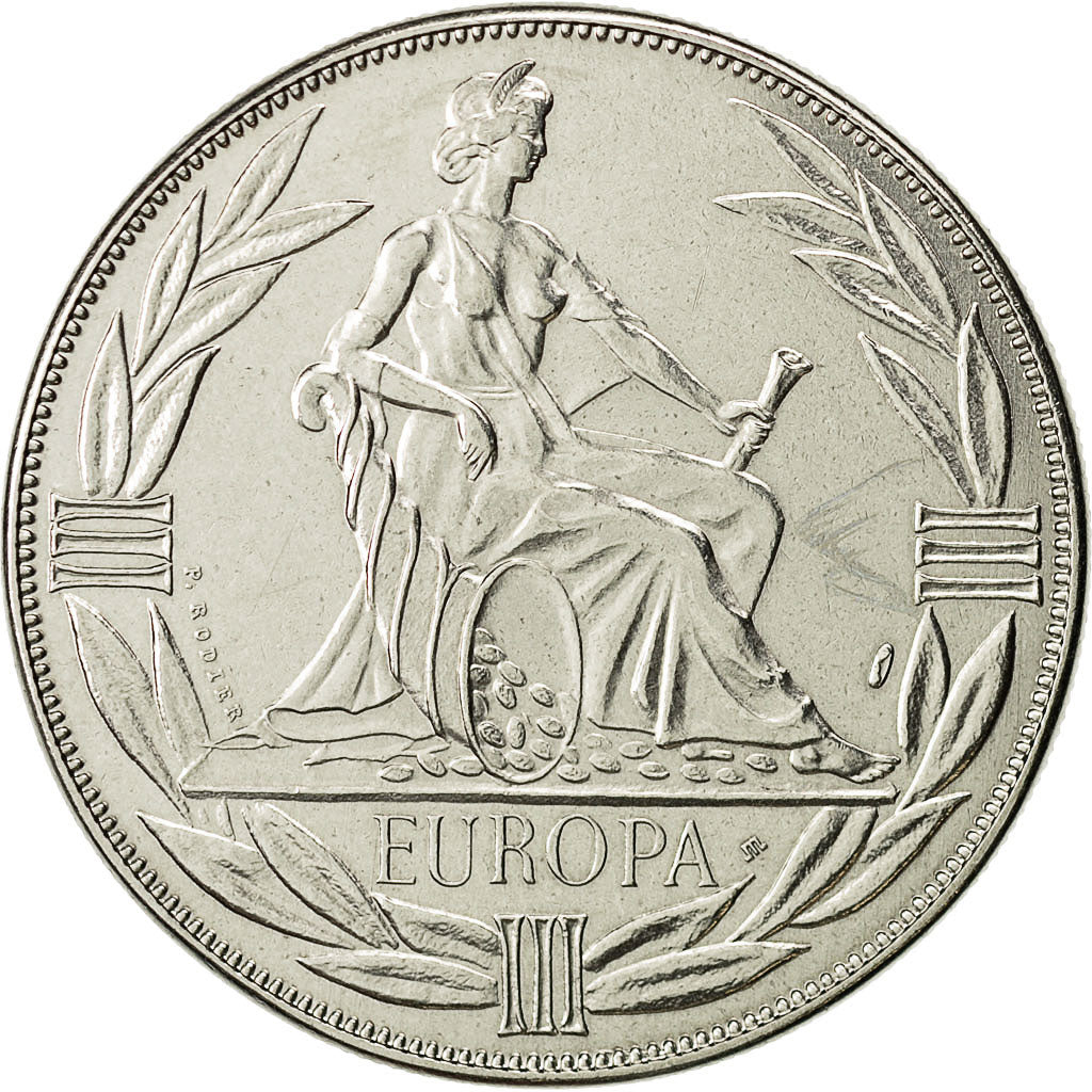 Francja, Medal, Ecu Europa, 1984, MS(63), Miedzionikiel