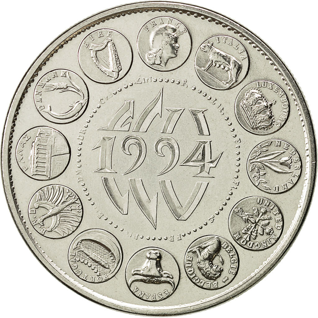 Francja, Medal, Ecu Europa, 1994, MS(63), Miedzionikiel