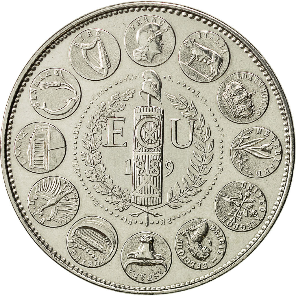 France, Medal, Ecu Europa, 1989, MS(63), Cupro-nickel