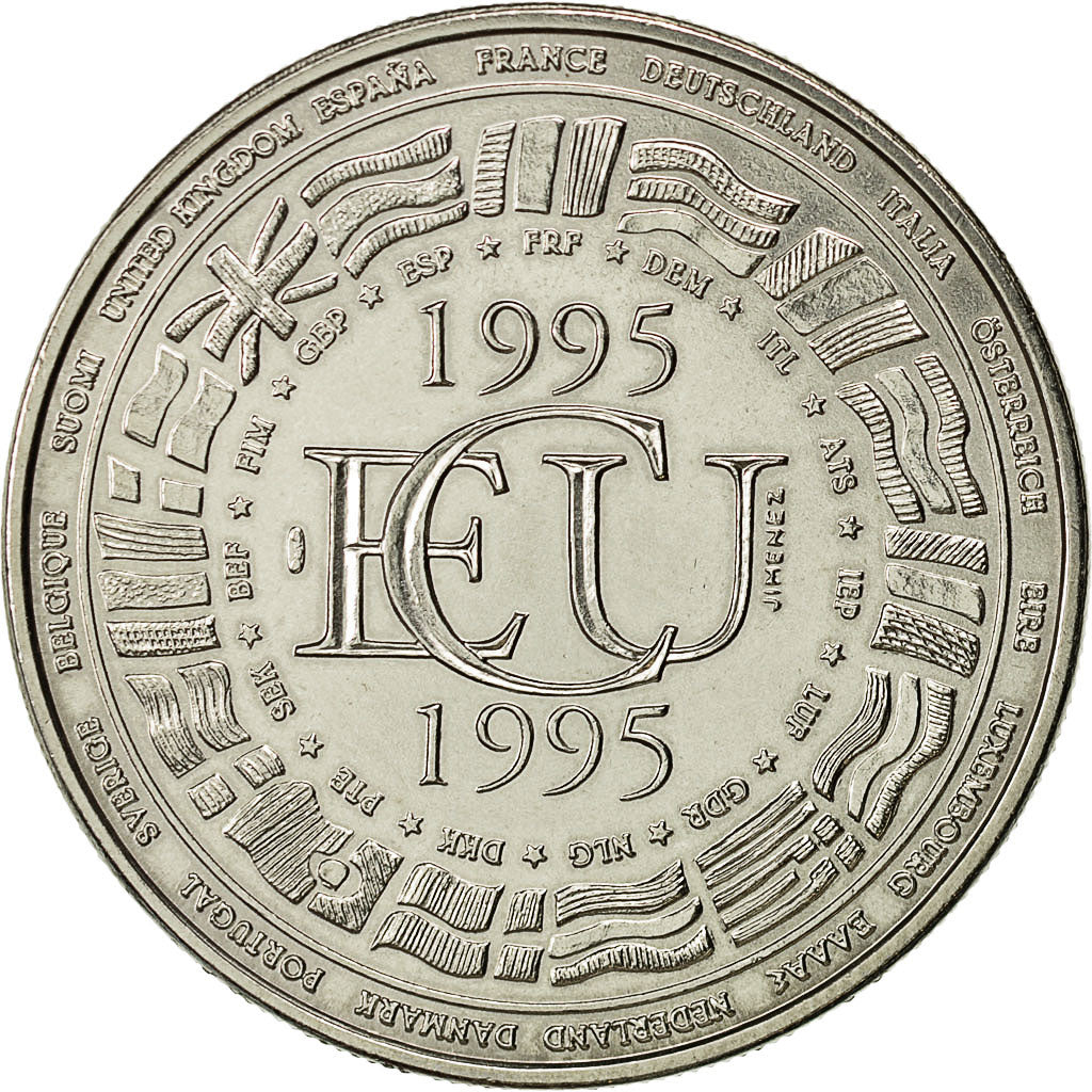 Francja, Medal, Ecu Europa, 1995, MS(63), Miedzionikiel