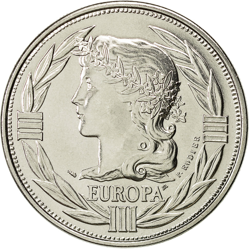 Francja, Medal, Ecu Europa, 1991, MS(63), Miedzionikiel