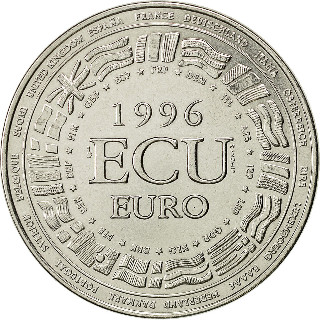 Frankreich, Medal, Ecu Euro, EUROPA, 1996, UNZ, Cupro-nickel