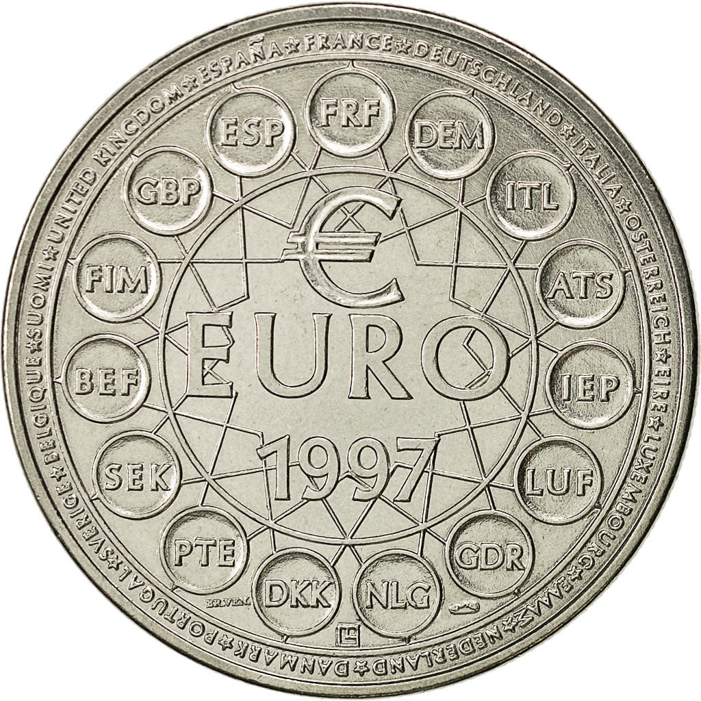 Francja, Medal, Euro, Europa, 1997, MS(63), Miedzionikiel