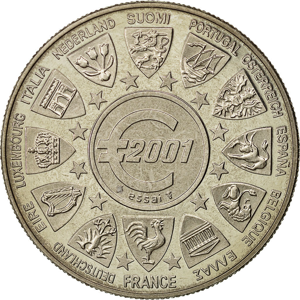 France, Medal, Essai Euro Marianne, 2001, MS(63), Cupro-nickel