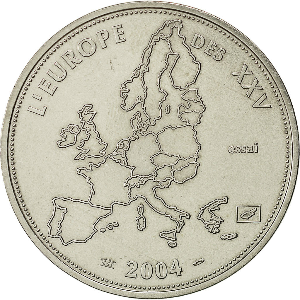 Francja, Medal, L'Europe des XXV, Essai, 2004, MS(63), Miedzionikiel