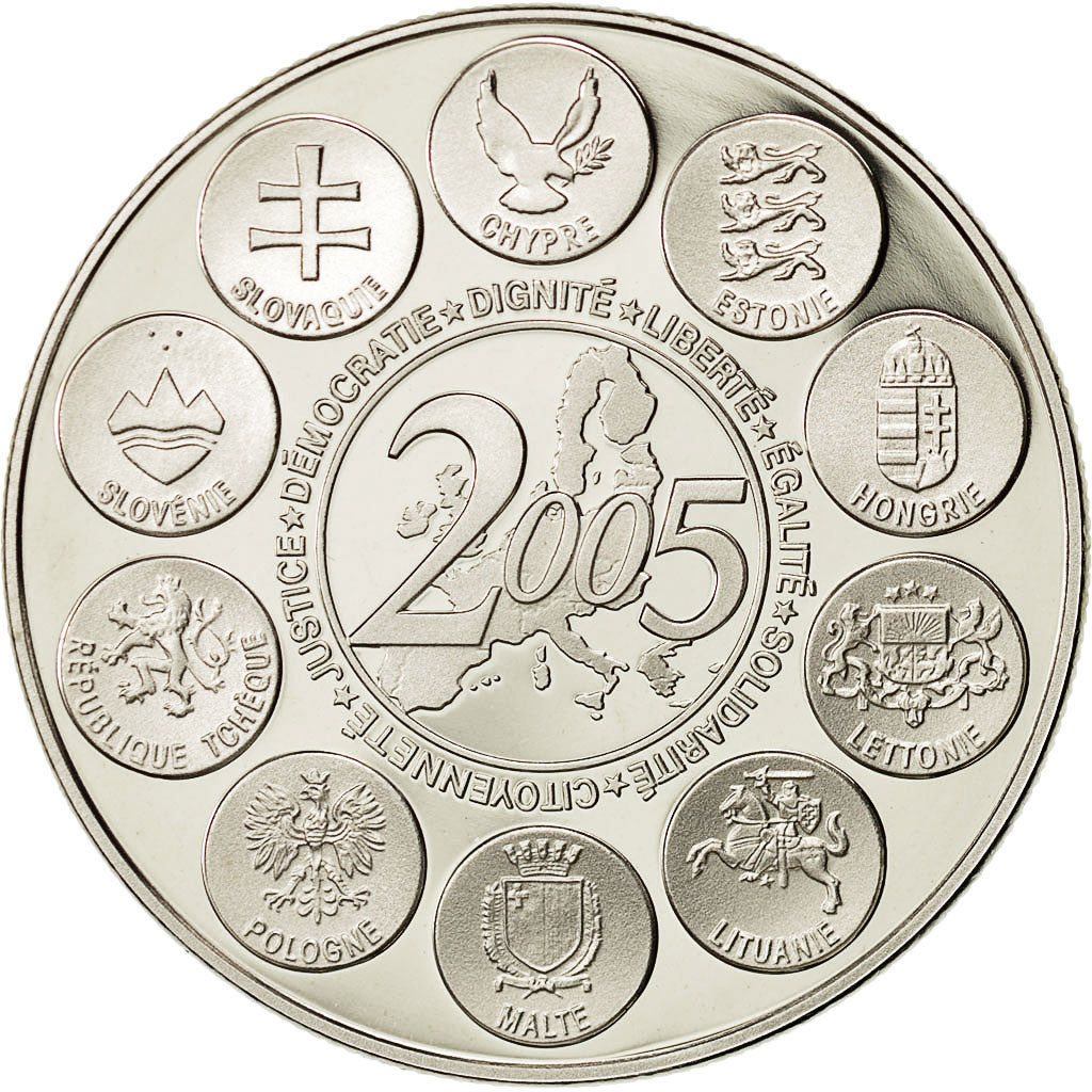 Francja, Medal, European Constitution, 2005, MS(63), Miedzionikiel