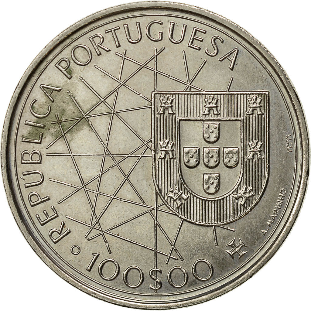 Portogallo, 100 Escudos, 1989, BB, Rame-nichel, KM:648
