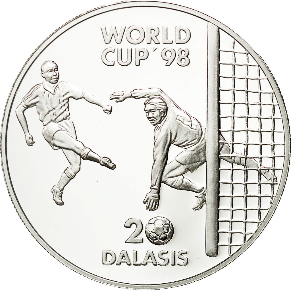 GAMBIA, THE, 20 Dalasis, 1996, MS(64), Silver, KM:51