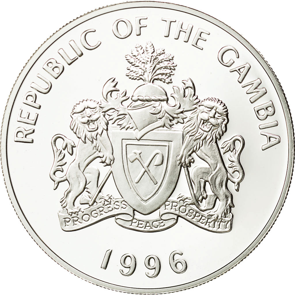GAMBIA, THE, 20 Dalasis, 1996, MS(64), Silver, KM:51