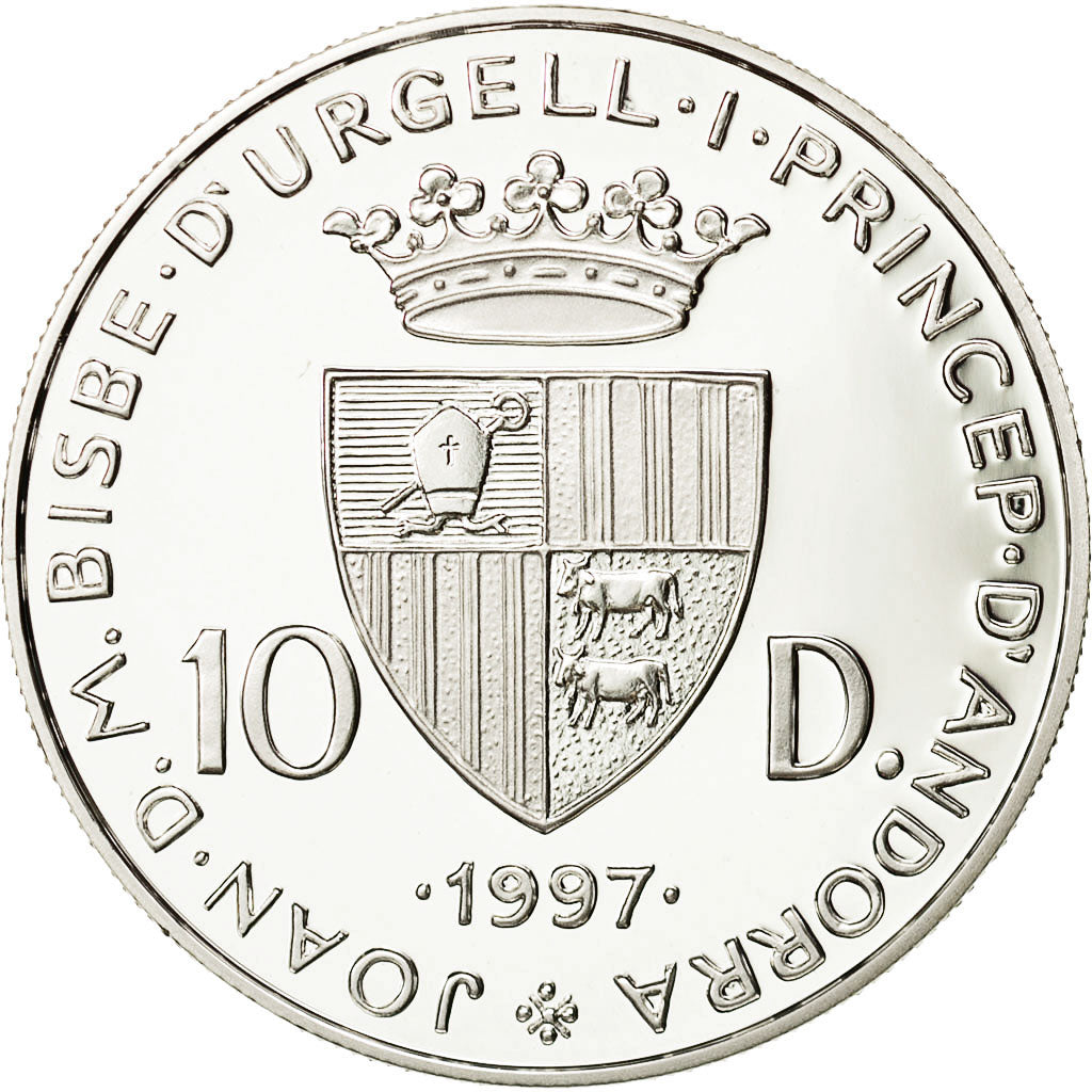 Andorra, 10 Diners, 1997, SPL+, Argent, KM:142