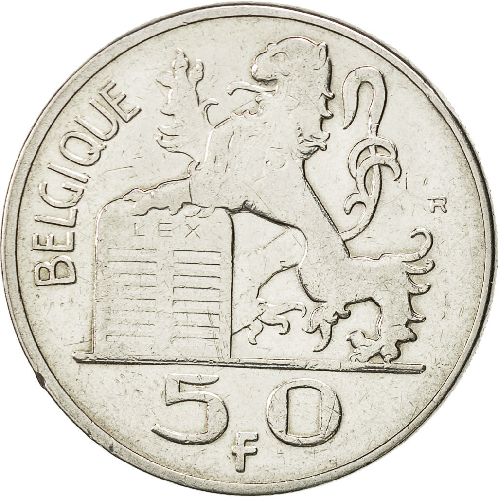Belgium, 50 Francs, 50 Frank, 1949, AU(50-53), Silver, KM:136.1
