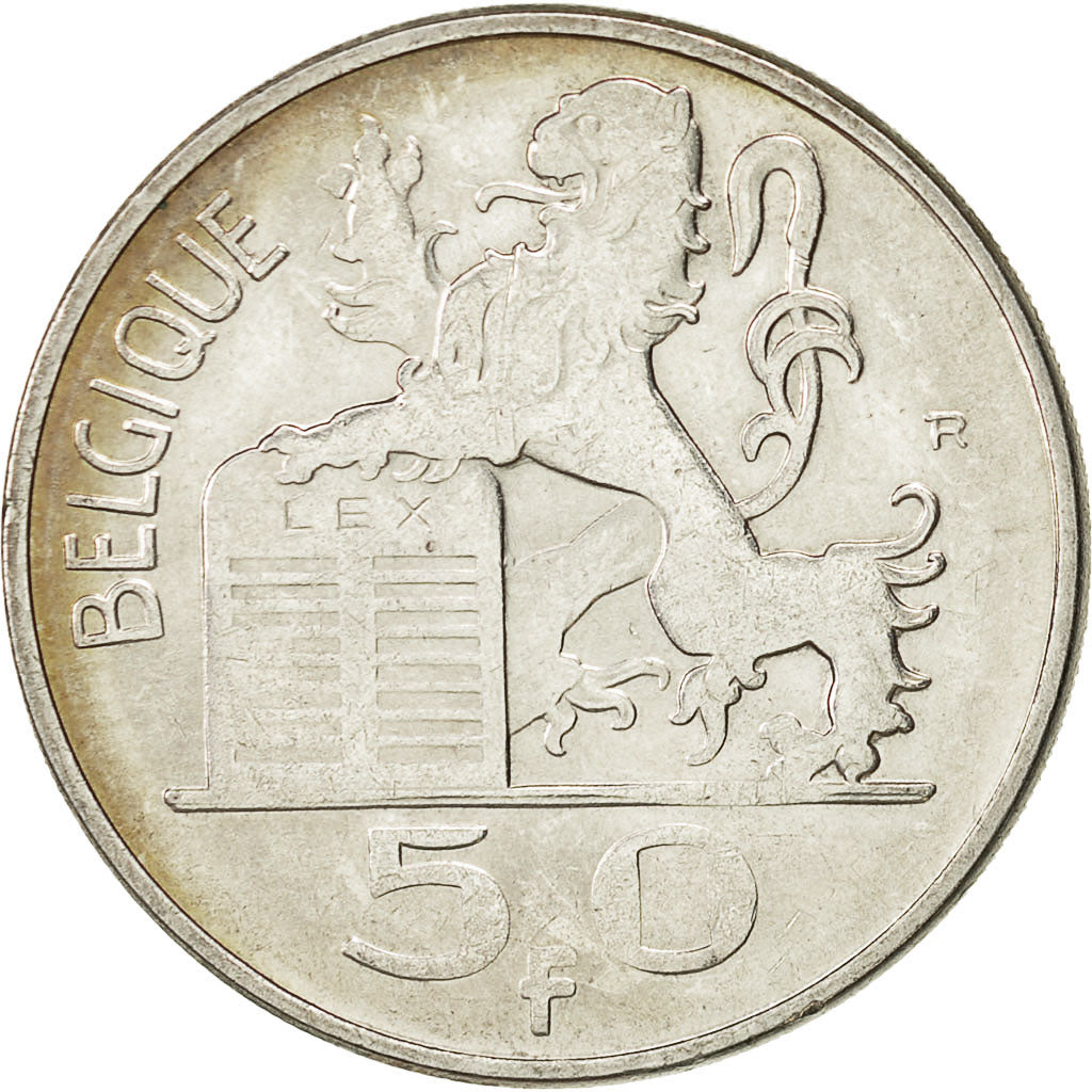 Belgium, 50 Francs, 50 Frank, 1949, AU(50-53), Silver, KM:136.1