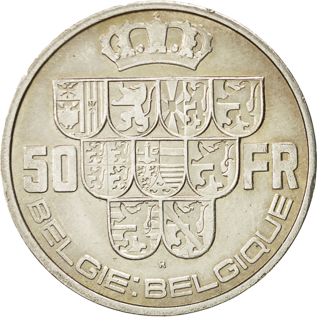 Belgium, 50 Francs, 50 Frank, 1939, AU(50-53), Silver, KM:122.2