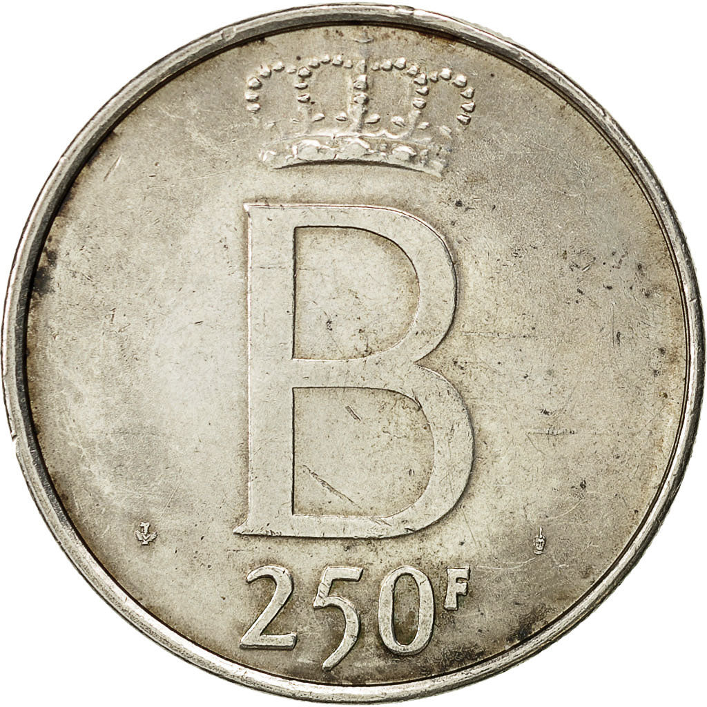 Belgium, 250 Francs, 250 Frank, 1976, Brussels, MS(63), Silver, KM:157.2