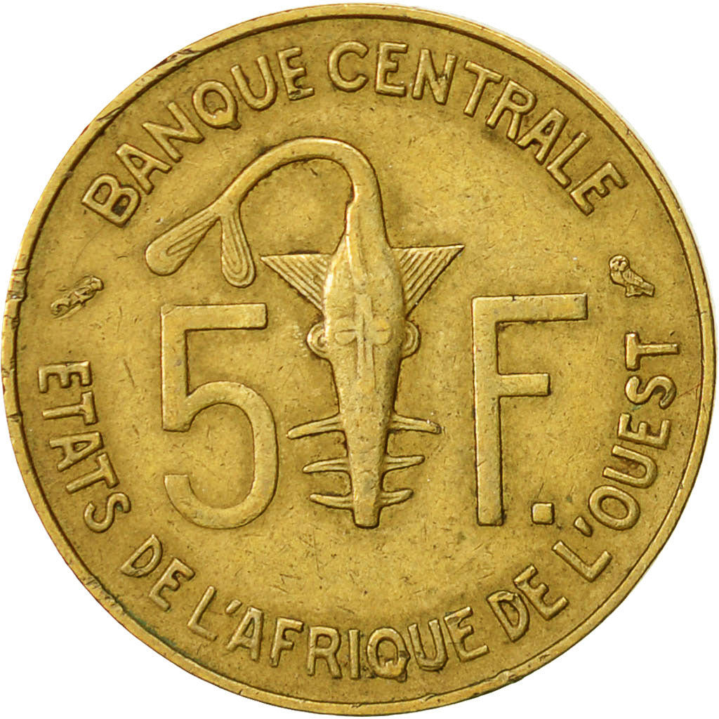 West African States, 5 Francs, 1971, EF(40-45), Aluminum-Nickel-Bronze, KM:2a