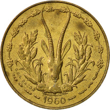 West African States, 5 Francs, 1960, EF(40-45), Aluminum-Bronze, KM:2