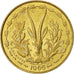 West African States, 5 Francs, 1965, AU(55-58), Aluminum-Nickel-Bronze, KM:2a