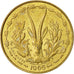 West African States, 5 Francs, 1965, AU(55-58), Aluminum-Nickel-Bronze, KM:2a