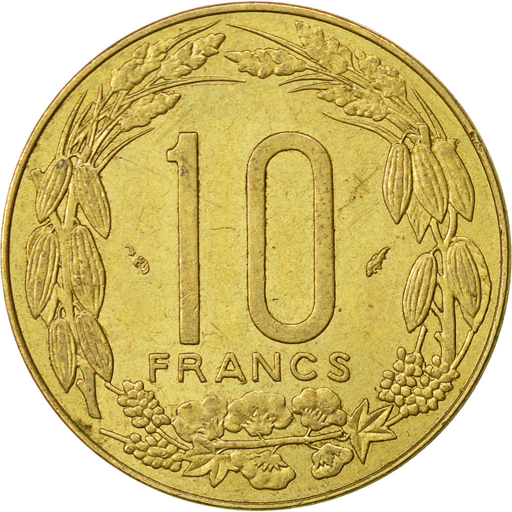 États de l'Afrique centrale, 10 Francs, 1975, Paris, TTB+, Aluminum-Bronze