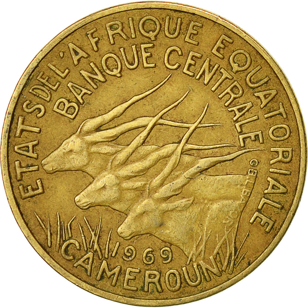 EQUATORIAL AFRICAN STATES, 10 Francs, 1969, Paris, EF(40-45)