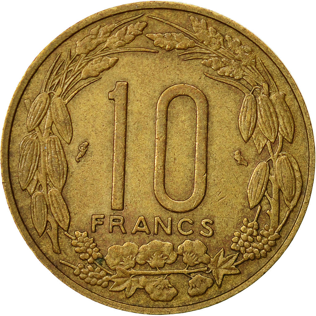 EQUATORIAL AFRICAN STATES, 10 Francs, 1962, Paris, EF(40-45), Aluminum-Bronze