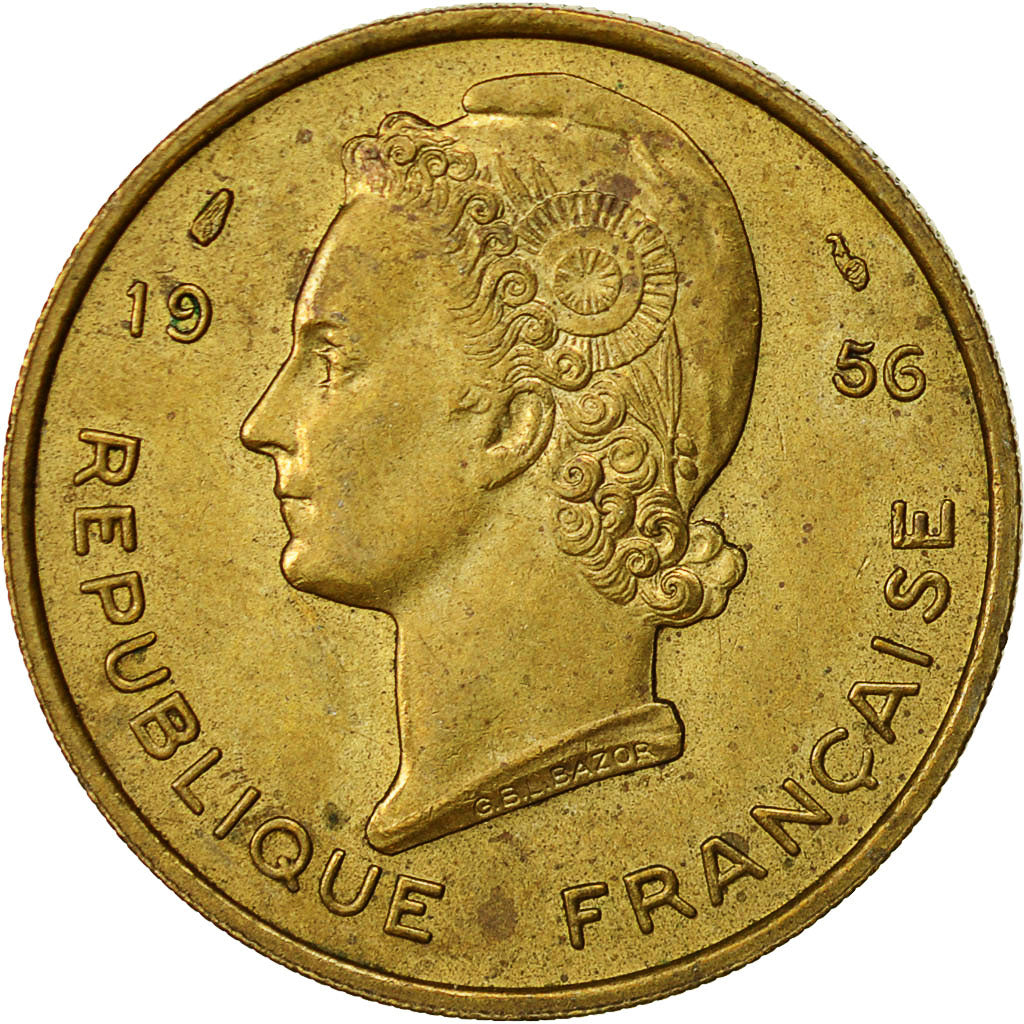 Münze, French West Africa, 25 Francs, 1956, Paris, SS+, Aluminum-Bronze, KM:7