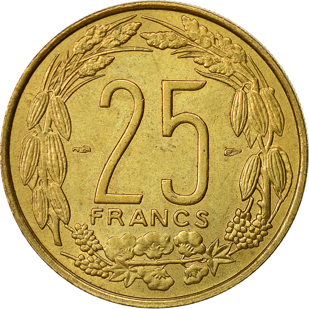Cameroon, 25 Francs, 1958, AU(55-58), Aluminum-Bronze, KM:12