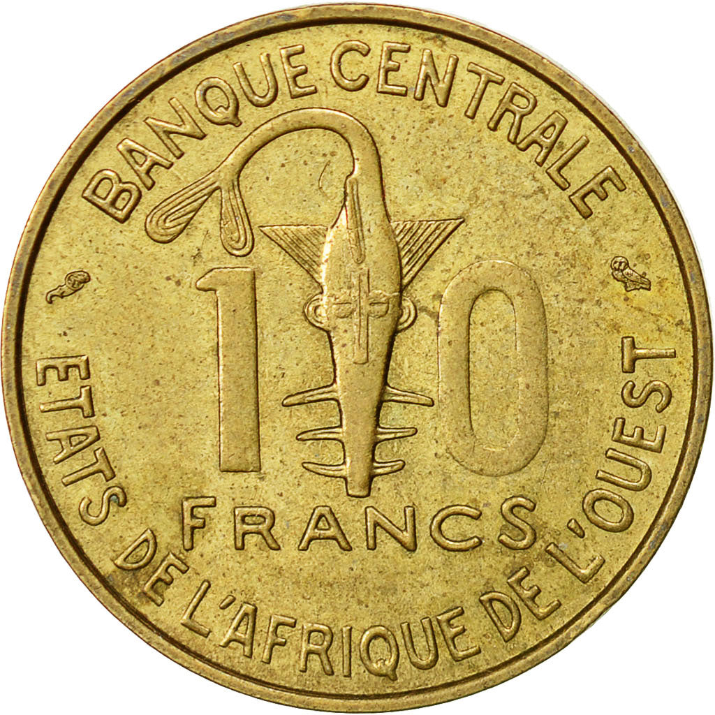Münze, West African States, 10 Francs, 1968, SS+, Aluminum-Nickel-Bronze, KM:1a