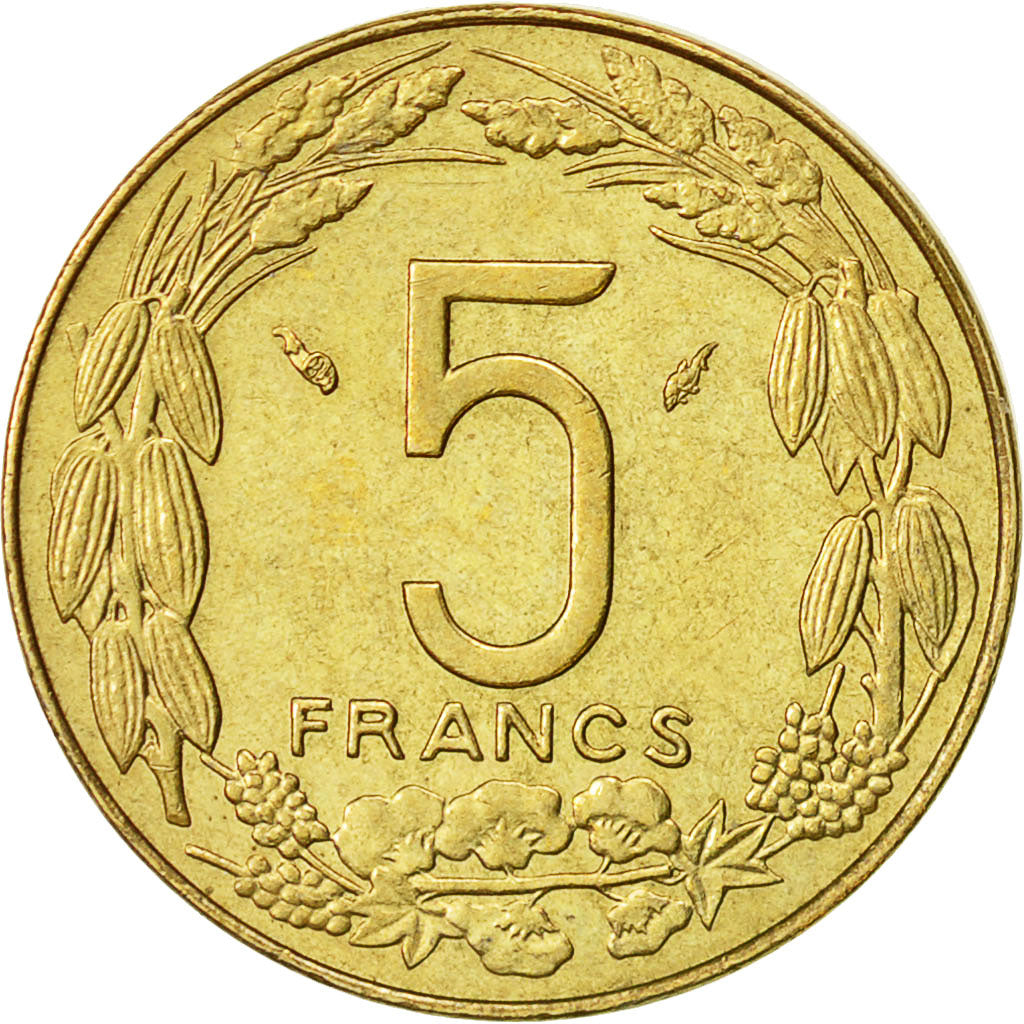 États de l'Afrique centrale, 5 Francs, 1975, Paris, TTB+, Aluminum-Bronze, KM:7