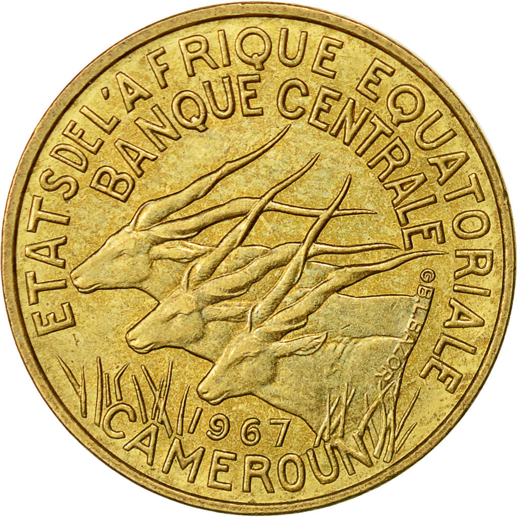 EQUATORIAL AFRICAN STATES, 10 Francs, 1967, Paris, AU(50-53)