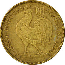 French Equatorial Africa, Franc, 1942, Pretoria, EF(40-45), Brass, KM:2