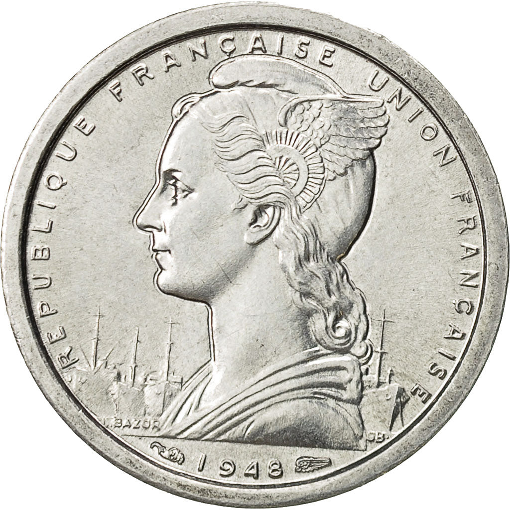 Munten, Frans West Afrika, Franc, 1948, PR, Aluminium, KM:3