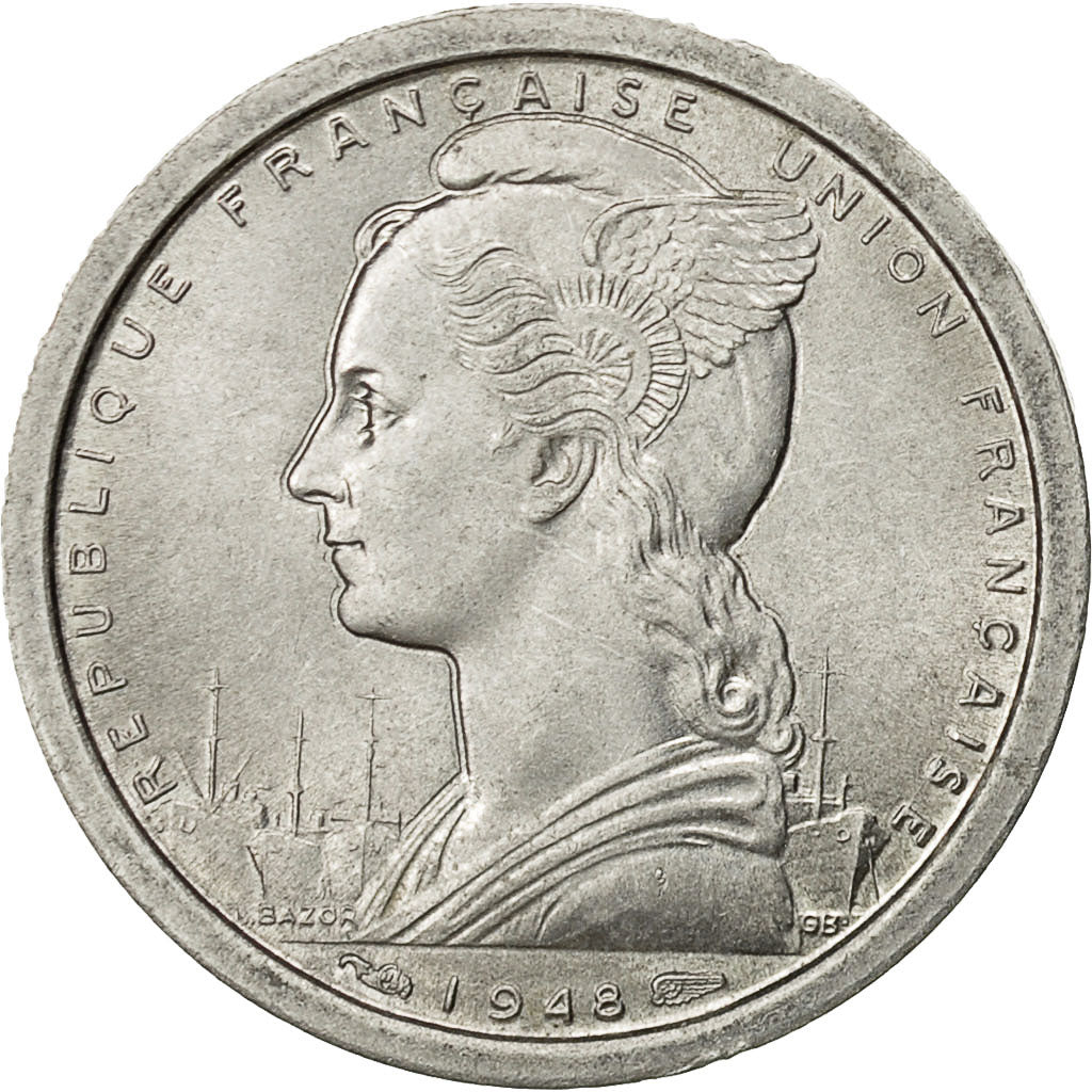 Togo, Franc, 1948, Paris, EF(40-45), Aluminum, KM:4