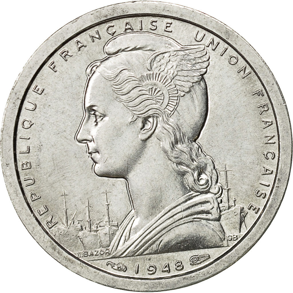 Cameroon, Franc, 1948, Paris, AU(50-53), Aluminum, KM:8