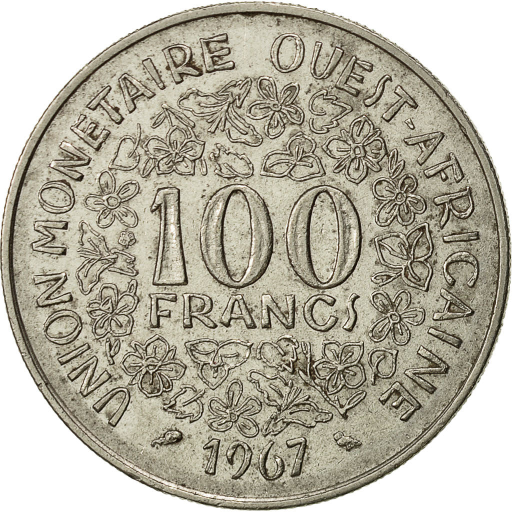 Munten, West Afrikaanse Staten, 100 Francs, 1967, ZF, Nickel, KM:4