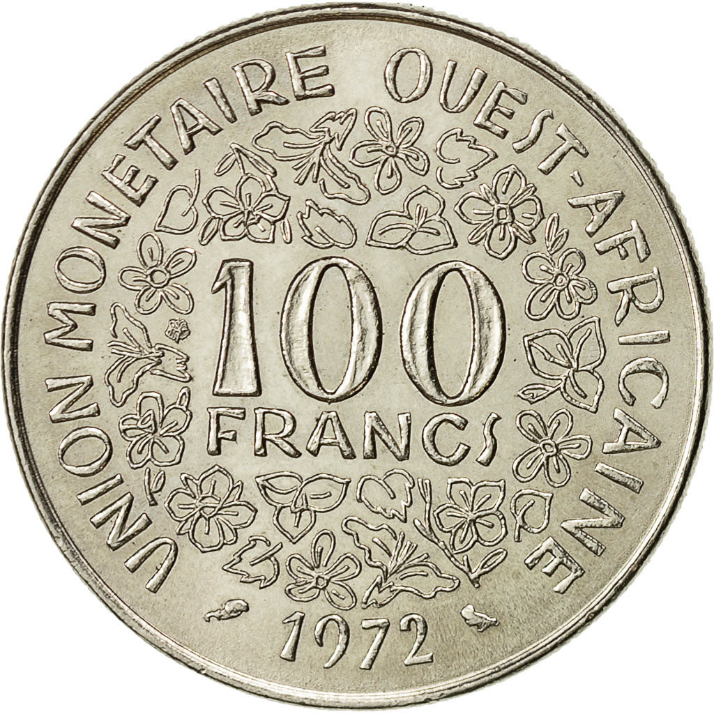 Coin, West African States, 100 Francs, 1972, AU(50-53), Nickel, KM:4