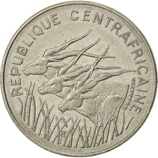 Central African Republic, 100 Francs, 1976, EF(40-45), Nickel, KM:7