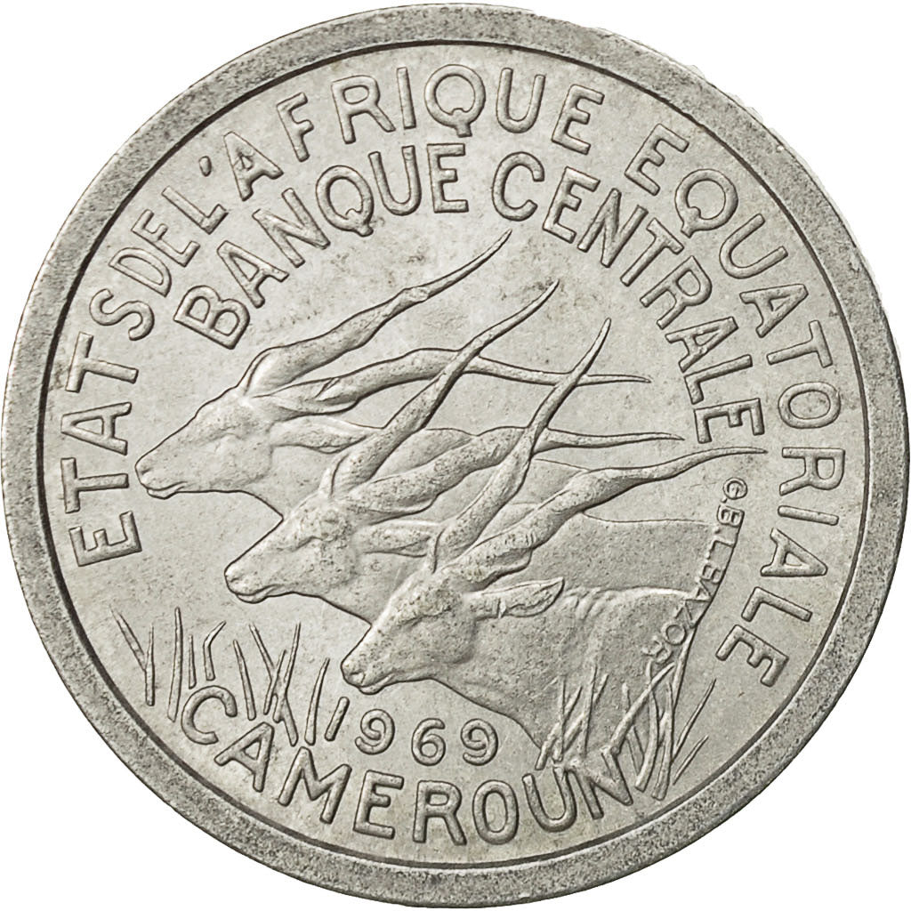 EQUATORIAL AFRICAN STATES, Franc, 1969, Paris, EF(40-45), Aluminum, KM:6