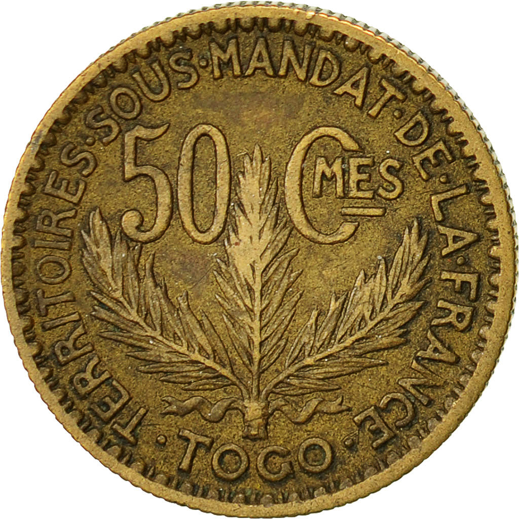 Togo, 50 Centimes, 1924, Paris, EF(40-45), Aluminum-Bronze, KM:1