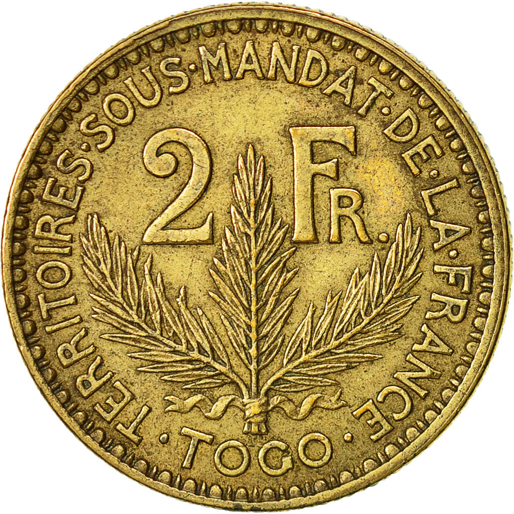 Moneta, Togo, 2 Francs, 1925, Paris, EF(40-45), Aluminium-Brąz, KM:3