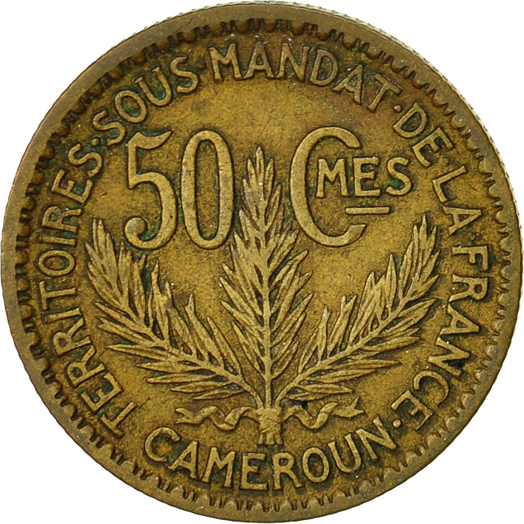 Camerún, 50 Centimes, 1924, Paris, MBC, Aluminio - bronce, KM:1