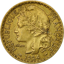 Cameroon, 2 Francs, 1924, Paris, EF(40-45), Aluminum-Bronze, KM:3